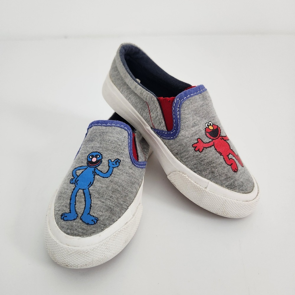Sesame Street Elmo Grover Toddler Slip On Sneakers Gray Size 8.5T